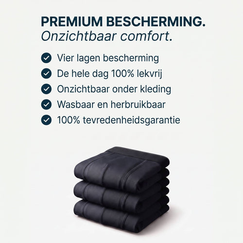 Voordelen Proud lekvrije boxershort heren: 4-laags absorptie, wasbaar, onzichtbaar onder kleding