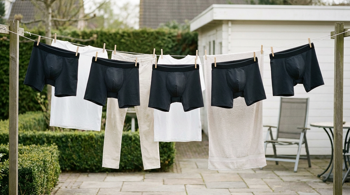 Close-up van de stof van een Proud boxershort